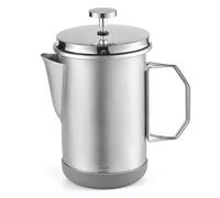 Topyond French Press Coffee fabricant 1L en acier inoxydable avec poignée pliable, pot de presse français de camping portable pour voyager à la maison en plein air (Argent)