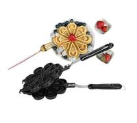 Topyond NoStick - Poêle à Gaufres avec 2 Poignées en Acier Inoxydable, Mini Gaufrier Farci, Crêpière en Forme De Cœur pour la Maison