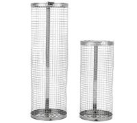 Topyond Panier De Barbecue en Acier Inoxydable, 2 Pièces, Panier De Barbecue en Filet, Cage De Barbecue Roulante Pratique pour Griller des Légumes Et des Fruits De Mer