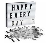 Topyond Panneau Lumineux Personnalisable, Boîte à Lumière Cinéma DIY avec 96 Lettres Autocollantes pour Séance Photo De Noël, Fête d'anniversaire, Décoration de la Maison