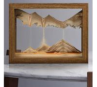 Topyond Peinture de Sable Fluide,3D Image d'art De Sable Mobile,Cadre carré en Verre,Sable Mobile De Paysage,Art De Sable De Sablier,Décoration De Sablier,pour Le Bureau Maison Décoration