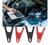 Topyond Pinces Crocodiles Isolées, 4 Pièces Pince Crocodile, Bonne Conductivité, Faible Résistance, Plaquées, 1000v, pour Voiture, Véhicule, Bateau