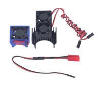 Topyond RC 5V Radiateur De Moteur,Ventilateur De Radiateur Voiture Compatible Avec La Voiture Télécommandée Traxxas Slash 4x4 Vxl,Aluminium,Ventilateur À Moteur Télécommandé (Couleur Noire)