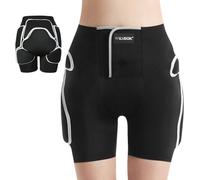 Topyond Short de Protection rembourré, Protection 3D pour Les Hanches, Short de Protection rembourré pour Snowboard, Skate et Ski, équipement de Protection, Noir (M.)