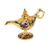Topyond Vintage Collectable Rare Petite Lampe Génie Or Et Saphir Bleu Décoration Légende Genie Light Décor Magique pour Les Fêtes à Thème Aladdin