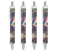 TopZeDeals Glitter Angel Unicorm In The Creek Lot de 4 stylos à bille rétractables à pointe fine 0,5 mm
