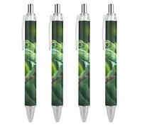 TopZeDeals Green Lizard Lot de 4 stylos à bille rétractables à encre bleue pour bureau et maison