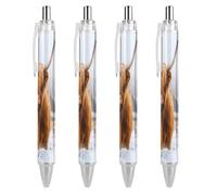 TopZeDeals Highland Cow in Scottish Highlands Lot de 4 stylos à bille rétractables à encre noire 0,5 mm pour écrire des notes