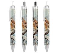 TopZeDeals in Snowscape Kestrel Lot de 4 stylos à bille rétractables à encre bleue pour bureau et maison