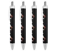 TopZeDeals Lot de 4 stylos à bille rétractables à pointe grasse de 0,5 mm - Instrument d'écriture de qualité supérieure - Motif drapeau de la carte de l'Italie