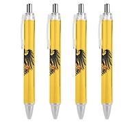 TopZeDeals Lot de 4 stylos à bille rétractables avec motif drapeau historique du Saint Empire romain 0,5 mm, encre noire, instrument d'écriture de qualité supérieure