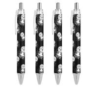 TopZeDeals Lot de 4 stylos à bille rétractables Sea Otters on The Water Encre bleue Pointe fine 0,5 mm Fournitures de bureau