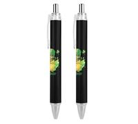 TopZeDeals Lucky Ducky Lot de 2 stylos à bille rétractables en forme de trèfle à quatre feuilles pour homme et femme