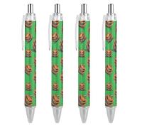 TopZeDeals Stylos à bille rétractables à encre noire avec motif roi citrouille maléfique pour Halloween, pointe moyenne