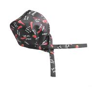 Toque de chef pour homme et femme, chapeau de cuisine réglable en coton noir avec motif tête de mort de pirate, pour restaurant, cuisine (piment)