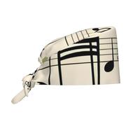 Toque De Cuisinier Clés De Solfège Musicales Toque De Chef Réglable Calot De Cuisine Respirants Chapeaux De Travail pour Cuisinier Restaurants Sport