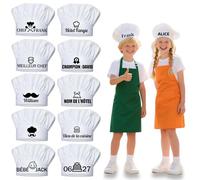 Toque de Cuisinier Personnalisé avec Nom Logo et Texte Brodé, Toque Cuisinier Enfant et Adulte, Casquette Cuisine Homme Femme, Toque de Chef Professionnelle, pour Hôtel Restaurant Équipe Famille