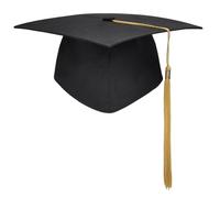 Toque de diplômé Casquette à Pompons for fête de Remise diplôme, mortier d'université, Chapeau académique maître et Docteur, Nouveau Panneau Noir(Mentor Hat)