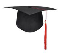 Toque de diplômé Casquette à Pompons for fête de Remise diplôme, mortier d'université, Chapeau académique maître et Docteur, Nouveau Panneau Noir(Doctorial Hat)