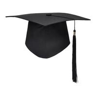 Toque de diplômé Casquette à Pompons for fête de Remise diplôme, mortier d'université, Chapeau académique maître et Docteur, Nouveau Panneau Noir(Bachelor Cap)