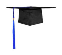 Toque de diplômé Chapeau académique Master diplômé Noir Docteur Casquette Rigide Glands Principal(Color6)