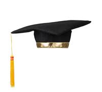 Toque de Diplomé Doré - Accessoire de déguisement - Mixte - Noir - A partir de 18 ans