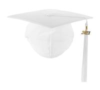 Toque De Remise De Diplôme Chapeau de Remise diplôme, Chapeau baccalauréat, , doctorat, Couvre-Chef Pratique, Pompon tissé for fête(White)