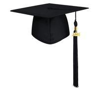 Toque De Remise De Diplôme Chapeau de Remise diplôme, Chapeau baccalauréat du lycée, avec Pompon, ne se décolore Pas, Cosplay Adulte for Les diplômés for la cérémonie(Black)