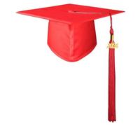 Toque De Remise De Diplôme Chapeau de Remise diplôme, Chapeau baccalauréat lycée avec Pompon, Accessoire Cosplay for Adultes, Solide for Les diplômés, ne se décolore Pas(Red)