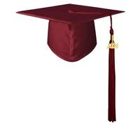 Toque De Remise De Diplôme Chapeau de Remise diplôme, Chapeau baccalauréat lycée avec Pompon, Accessoire Cosplay for Adultes, Solide for Les diplômés, ne se décolore Pas(Wine Red)