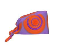 Toque de travail orange à motif circulaire central, ajustable et respirante, pour femmes et hommes.