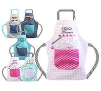 Toque en taille unique ou cuisine tablier & Manique - Disponible Dans 2 tailles pour fille et garçon 4 modèles au choix - Joli Design et de haute qualité, Coton & Kitchen Princess 3-6 Jahre