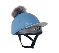 Toque pour casque d'équitation avec pom pom soie LeMieux Bleu TU