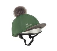 Toque pour casque d'équitation avec pom pom soie LeMieux Vert TU