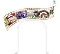 Torbogen Arche de jardin en acier galvanisé résistant aux intempéries pour plantes grimpantes Blanc 3,5 x 2,2 x 25 cm