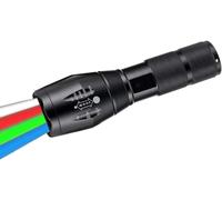 Torch Red, Green, White, Blue, 4 Colours In 1 Multi Colour Flashlight Signal Torch Outdoor Flashlight For Night Vision Astronomy Hiking Fishing