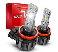 Torchbeam H11 LED Headlight Bulb, Upgraded H9/H8 Bulbs 30000LM Brightner, Halogen Size 1:1, Extended Life 10 Years, Cool White 6500K, Canbus Ready, Pack of 2