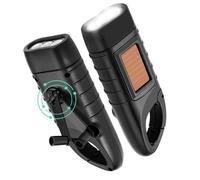 Torche à manivelle 2 pièces torche,à dynamo LED rechargeable avec manivelle lampe, à manivelle d'urgence