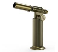 Torche au butane, micro torche professionnelle en métal, étanche et coupe-vent, rechargeable et réglable, pour la pâtisserie, la cuisine, le soudage (gaz butane non inclus)