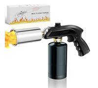Torche au propane, lampe de cuisine, briquet, verrou de sécurité et lanceur de flamme réglable, tête de torche de cuisine pour barbecue, sous vide, barbecue (réservoir non inclus) (noir)