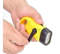 torche de charge auto-alimentée et dynamo,Lampe de poche à énergie solaire à manivelle, lampe torche à dynamo à mousqueton à pression rapide pour sports de plein air(Jaune), lampe de poche ¨¤ ma