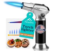 Torche de cuisine professionnelle avec serrure flamme réglable rechargeable Mini chalumeau pour barbecue, pâtisserie, crème brûlée, artisanat et soudure (GF901)