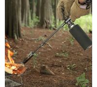 Torche de démarrage réglable au charbon pour la cuisine en plein air, construit avec une poignée en acier inoxydable, cuivre et hêtre offrant un contrôle fiable de la flamme et de la chaleur (diamant)