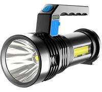 Torche électrique De Secours Ultra-Longue Éclairage LED 500m De Long - USB Rechargeable Puissant Projecteur Portable Lampe De Poche Portable Lumière Latérale Camping Projecteur, White