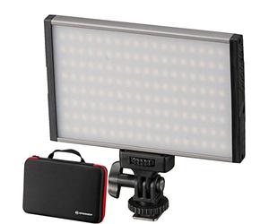 Torche LED Vidéo BRESSER PT Pro 15B Bi-Color avec Étui | IRC 95, luminosité de 10 à 100 pour cent, adaptateur secteur avec câble 3,85 m, batterie en option, étui inclus