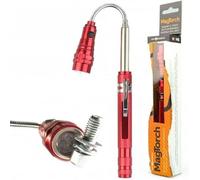 Torche magnétique avec lumière LED flexible extensible pour bricolage, travaux manuels, menuiserie et ouvriers Noir