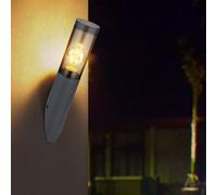 Applique d'extérieur applique murale en acier inoxydable torche lampe de jardin d'extérieur, fumée anthracite, 1x E27, DxH 7,6x40 cm