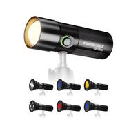 Torche Photo, Rollei Photoolex Gobo Light Lampe Photographe LED avec 4 Filtres Couleur & 19 Accessoires, Lumière Rechargeable avec Batterie 8400mAh et Diffuseur, Torche-Photo-Lampe-Lumière-Photographe