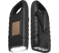 Torche Solaire Dynamo FONGWAN Lampe de Poche en cas d'urgence pour Exterieur Jardin - Noir Noir G