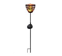 Torche solaire en métal à piquer LED blanc chaud BLOSSOM H 84.5cm